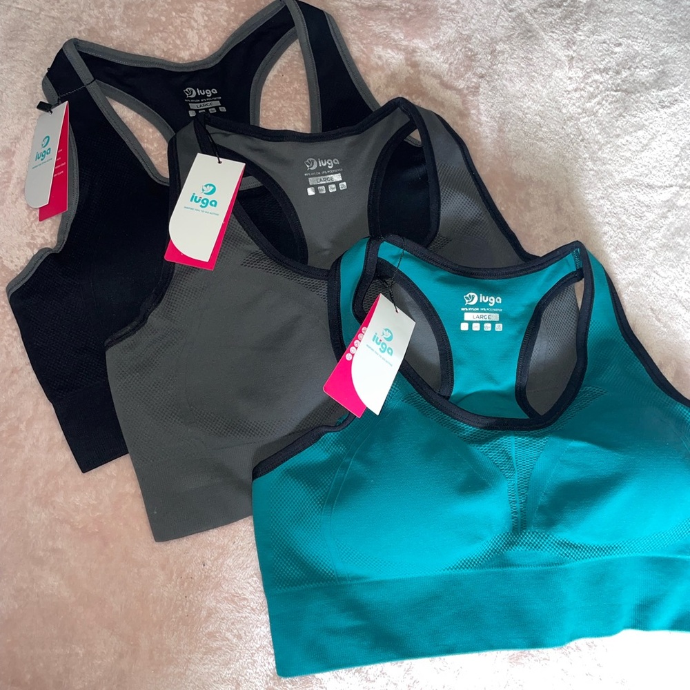 IUGA Women's Sports Bras - Black, Gray, Teal